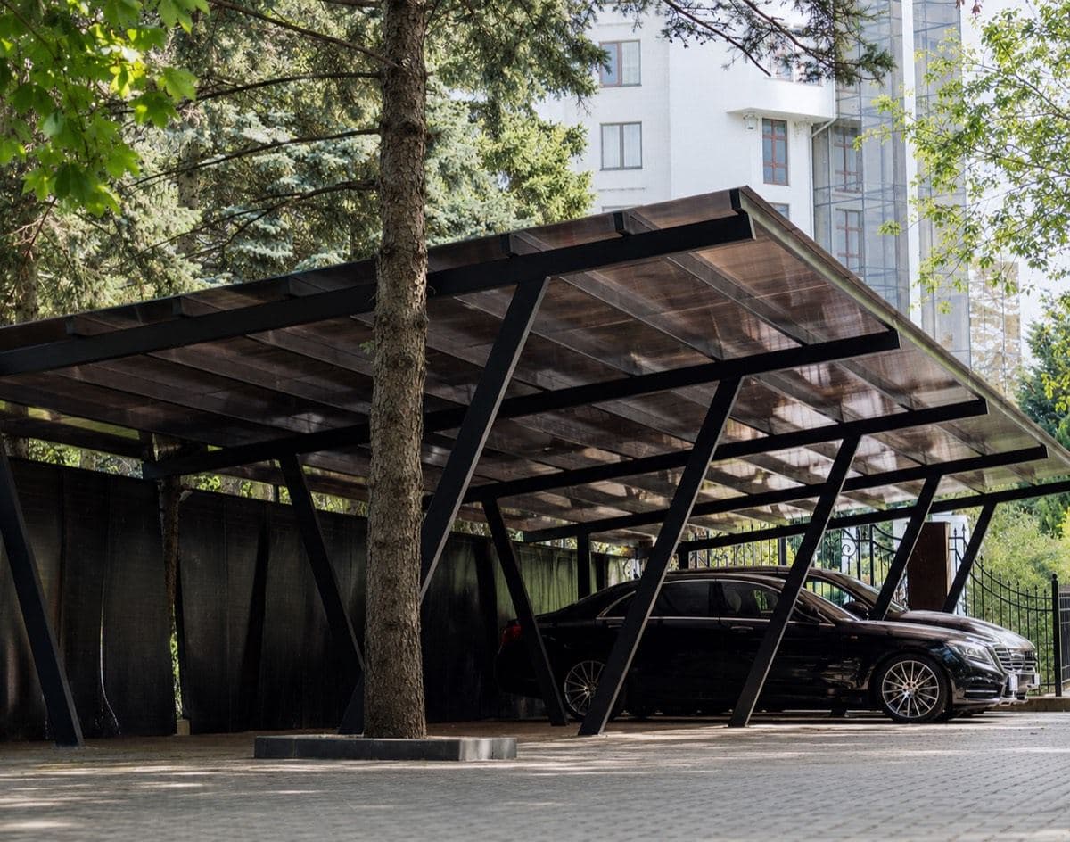 Copertină metalică IL310 Vector — Pe piloni înclinați