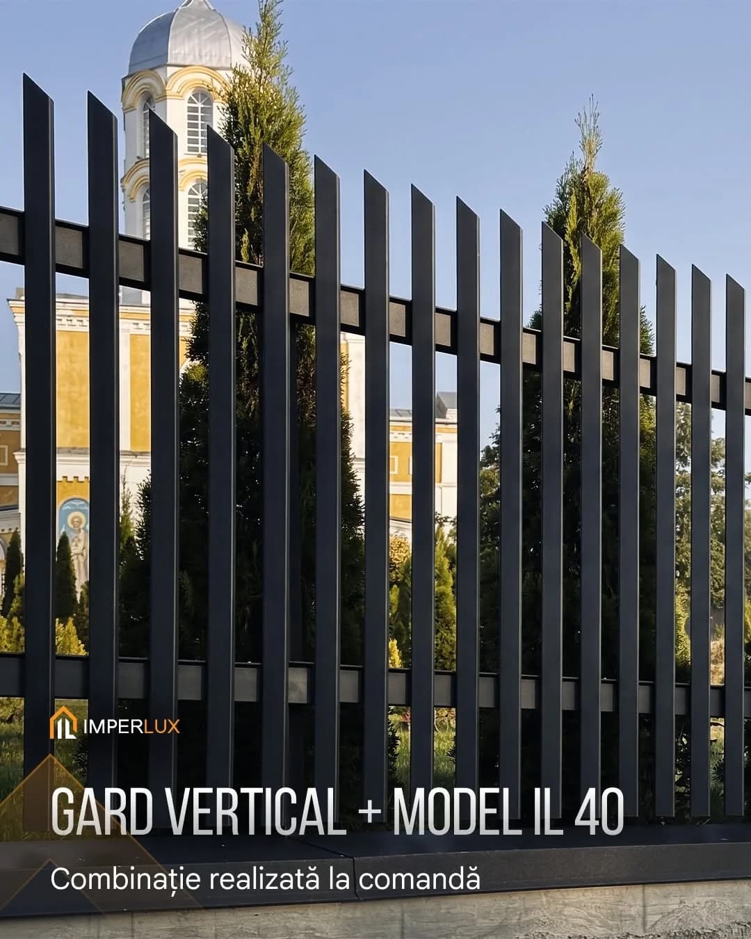 Gard vertical combinat cu IL40 — biserica din Molovata — gard IL40 + vertical personalizat, Molovata, r. Dubăsari